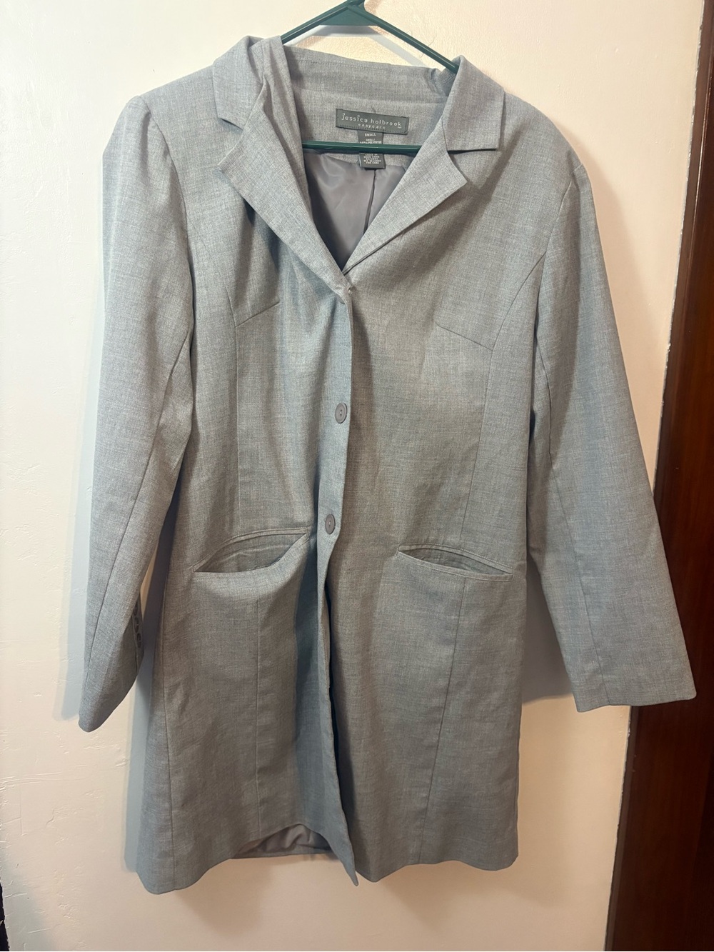 Jessica Holbrook Gray Long Tailored Blazer Size Small